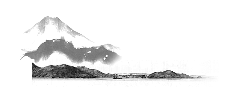 中式山水山脉山峰背景元素