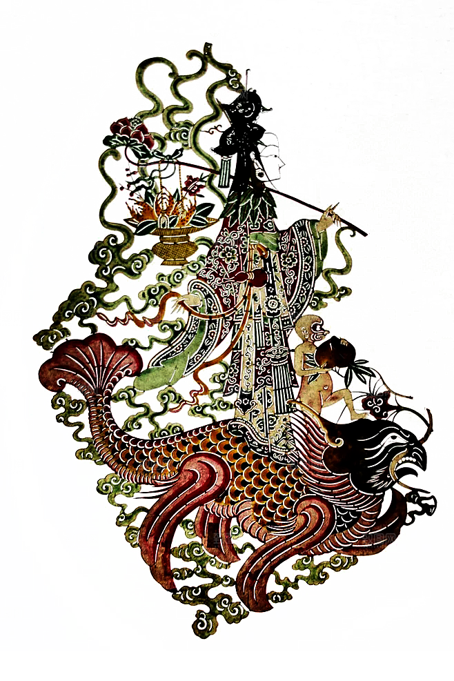 传统艺术皮影图案免扣元素