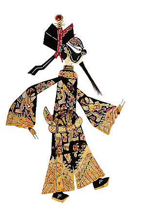 中国风戏曲民俗古典皮影剪纸