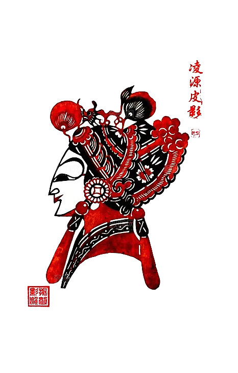 中国风戏曲民俗古典皮影剪纸