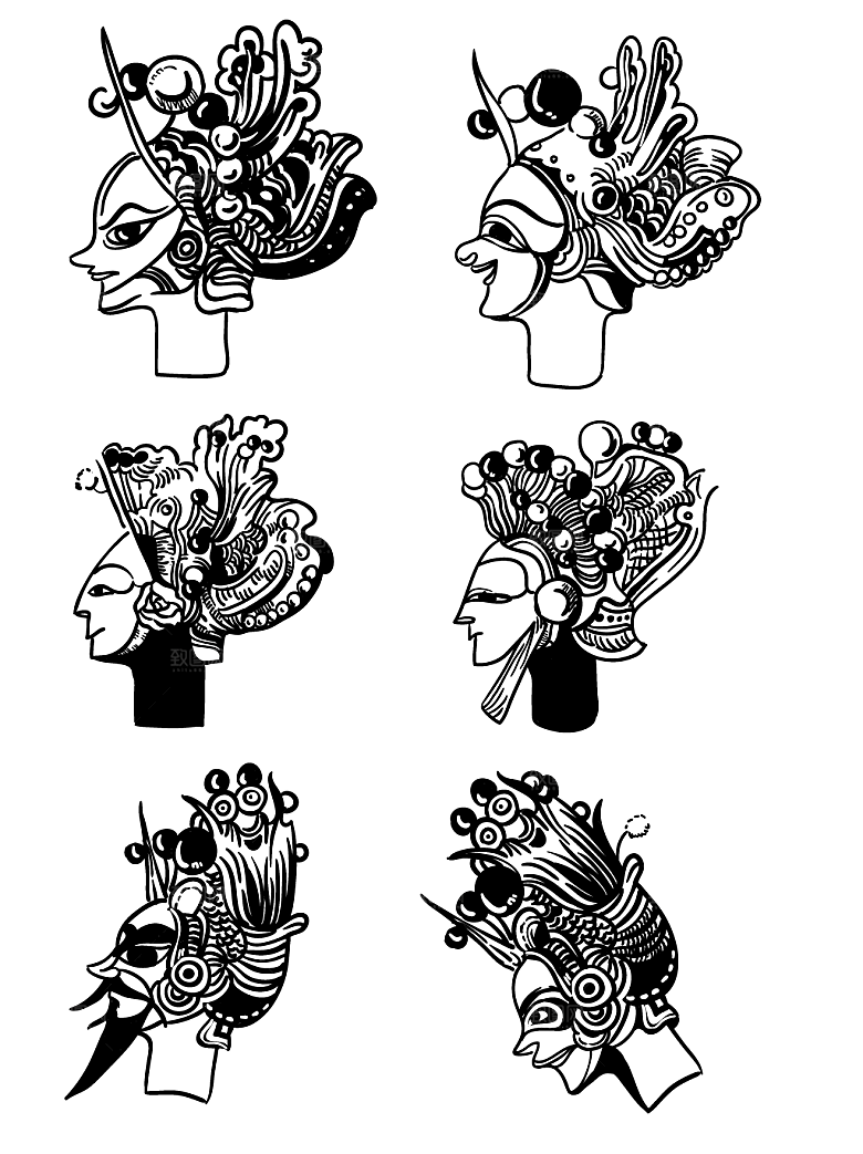 中国风戏曲民俗古典皮影剪纸