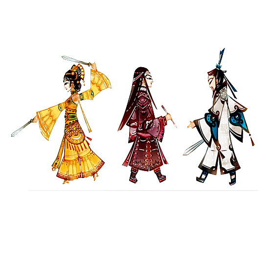 中国风戏曲民俗古典皮影剪纸