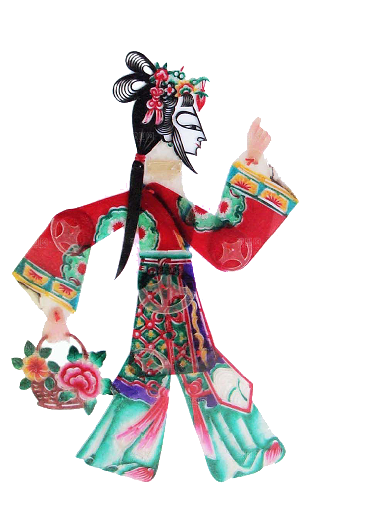 中国风戏曲民俗古典皮影剪纸