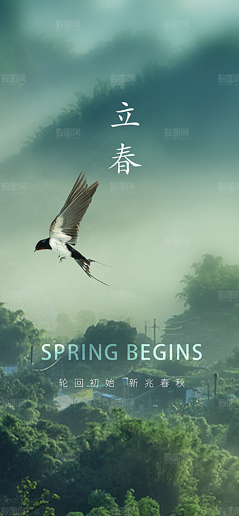 迎春来春雨绵绵节气立春