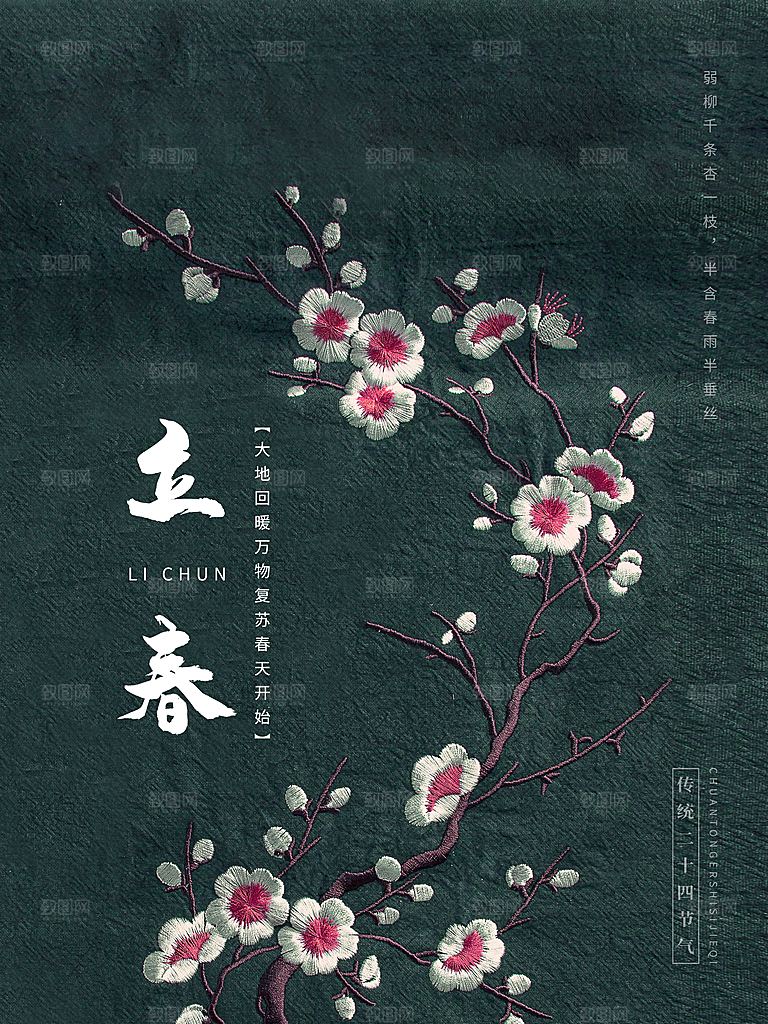 春季宣传二十四节气立春海报