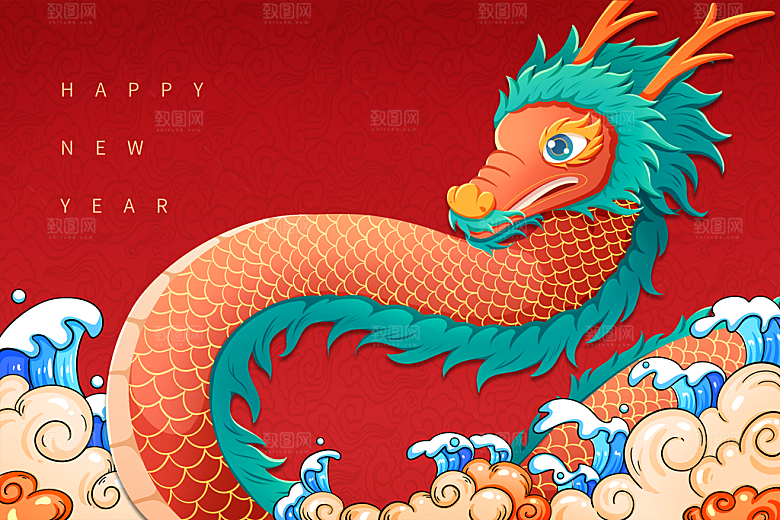 龙年大吉年俗新年微推系列