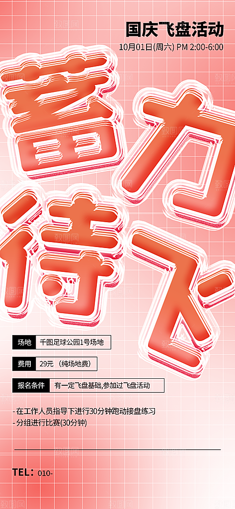 大气飞盘活动宣传海报