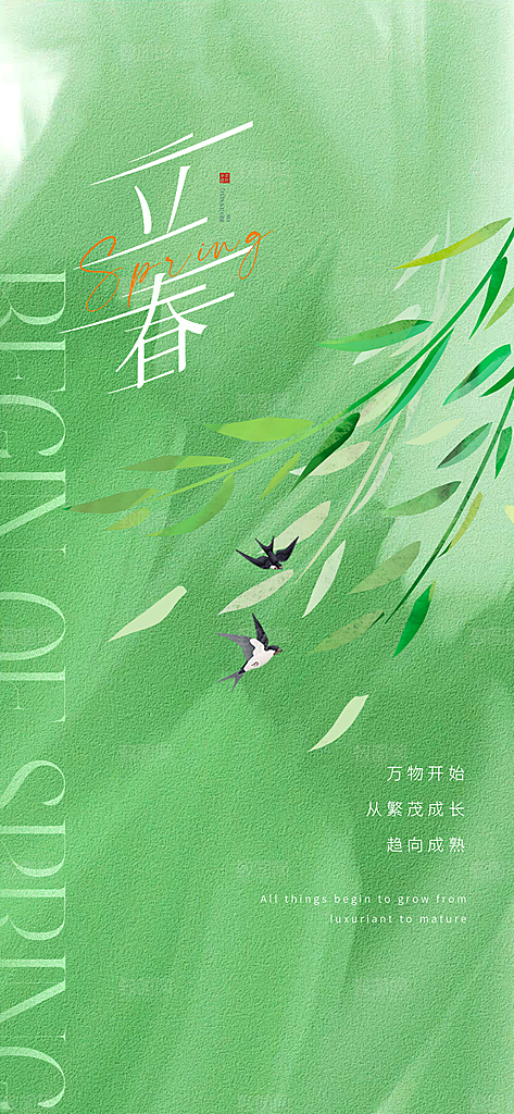 迎春来春雨绵绵节气立春