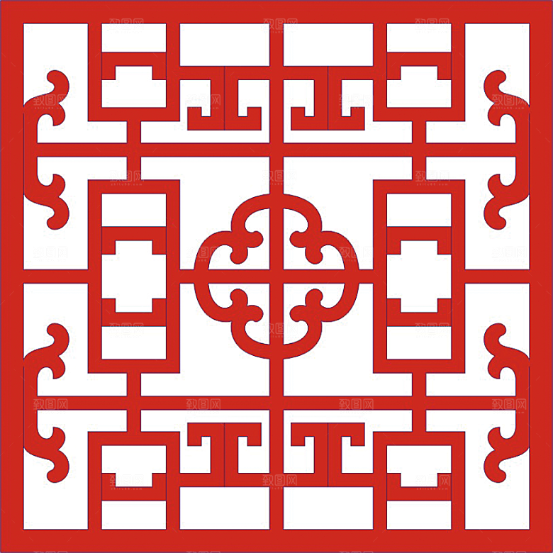 古风花纹边框装饰免扣元素