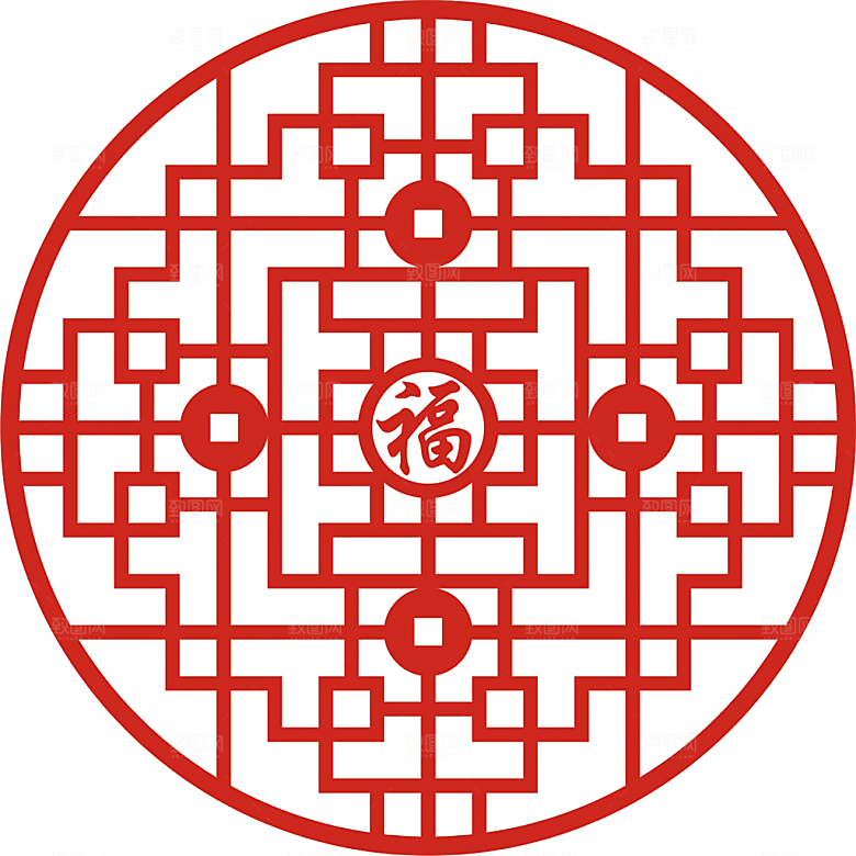 古风花纹边框装饰免扣元素