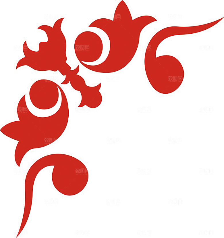 中国风传统花纹窗花边框元素