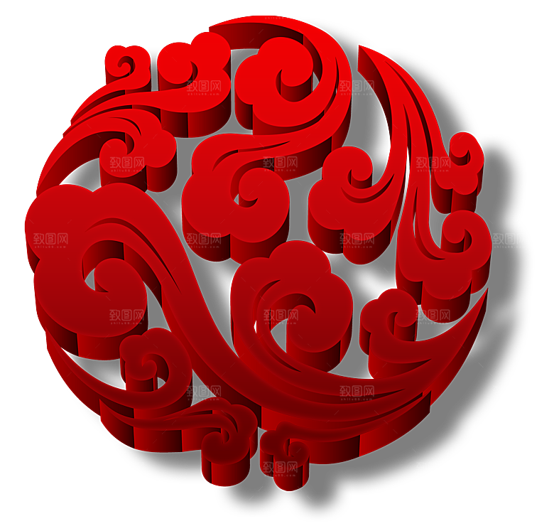 中国风传统花纹窗花边框元素