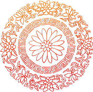 中国风传统花纹窗花边框元素