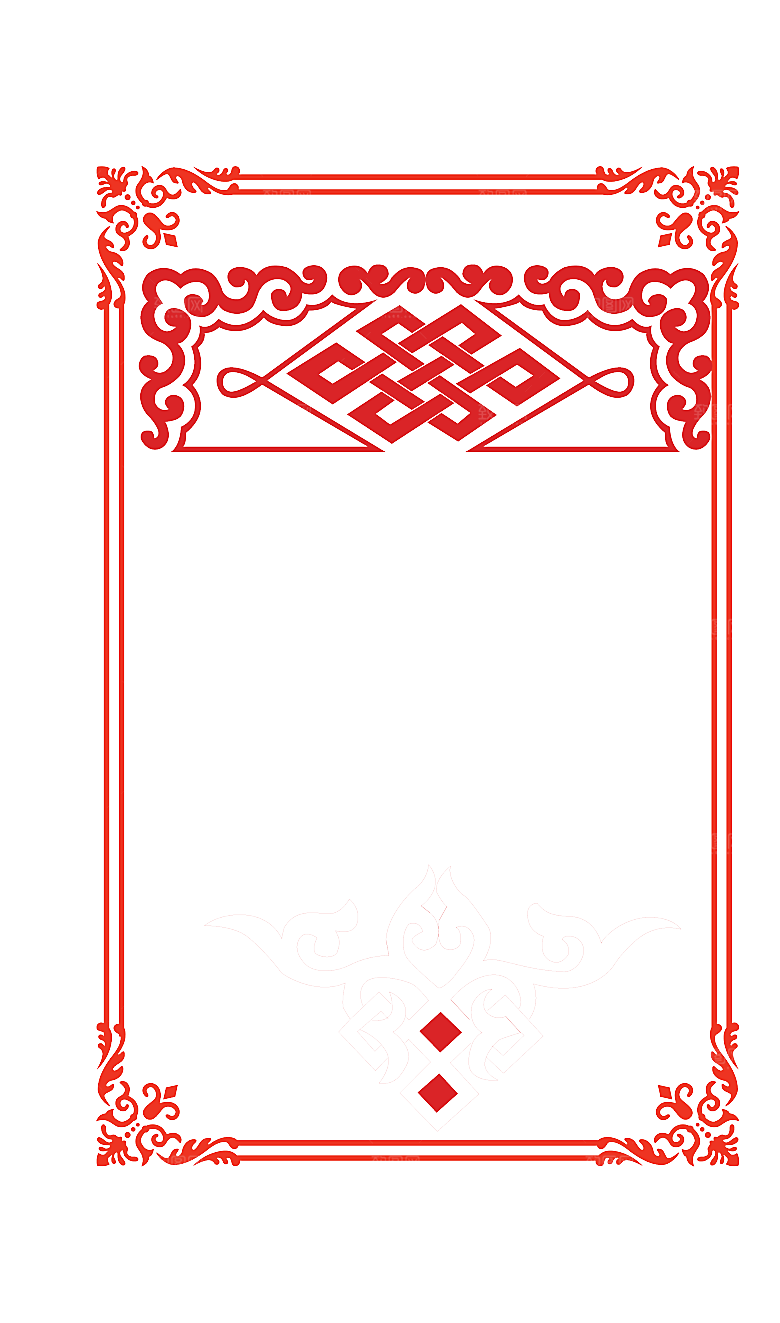 古风花纹边框装饰扇子免扣元素
