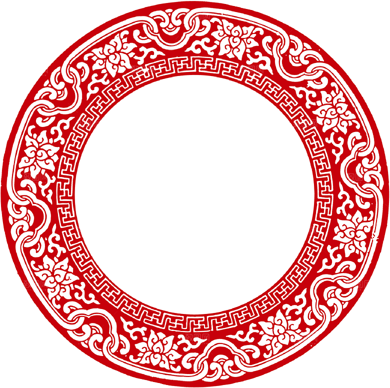 中国风传统花纹窗花边框元素