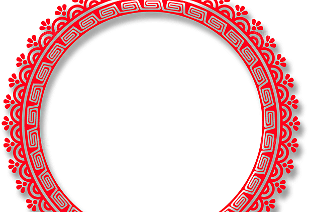 中国风传统花纹窗花边框元素