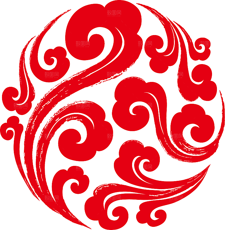 古风花纹边框装祥云饰免扣元素