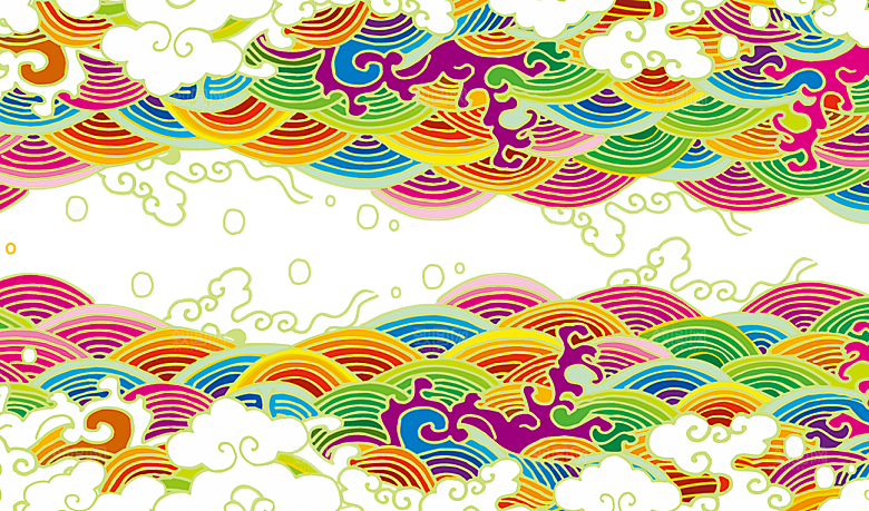 中国风传统花纹窗花边框元素