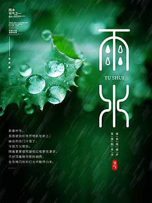 地产雨水节气简约大气海报