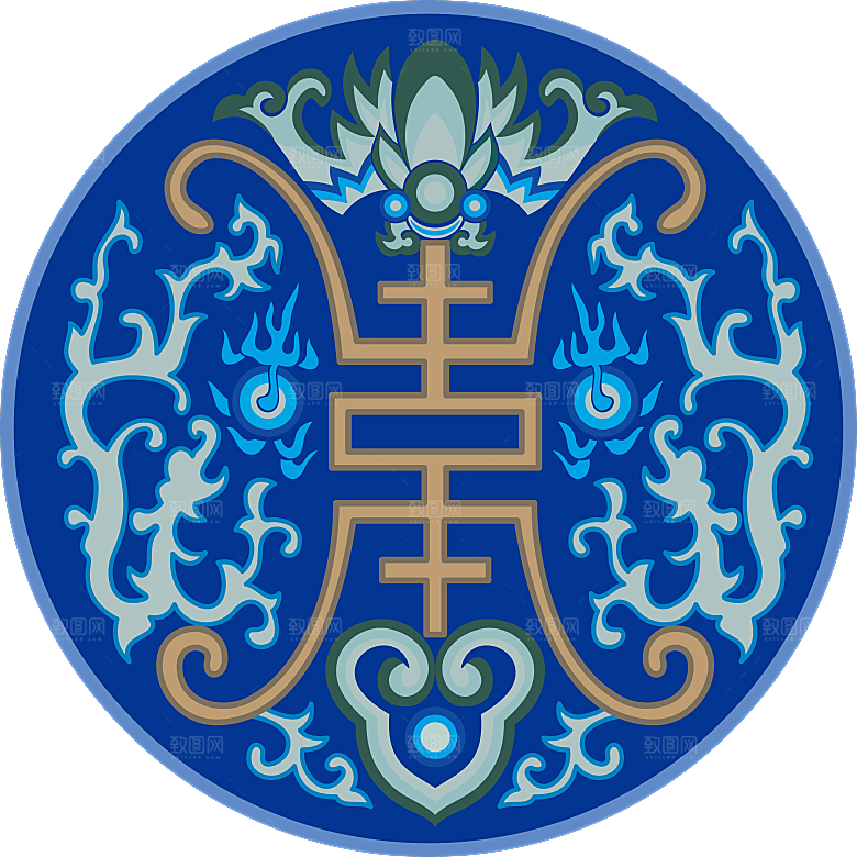 简约大气刺绣图案免扣元素