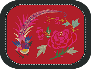 中国风中式传统刺绣图案花鸟模版