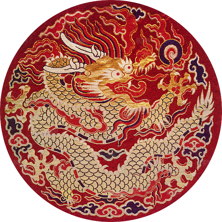 简约大气刺绣图案免扣元素