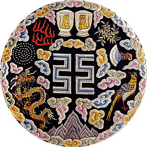 简约大气刺绣图案免扣元素