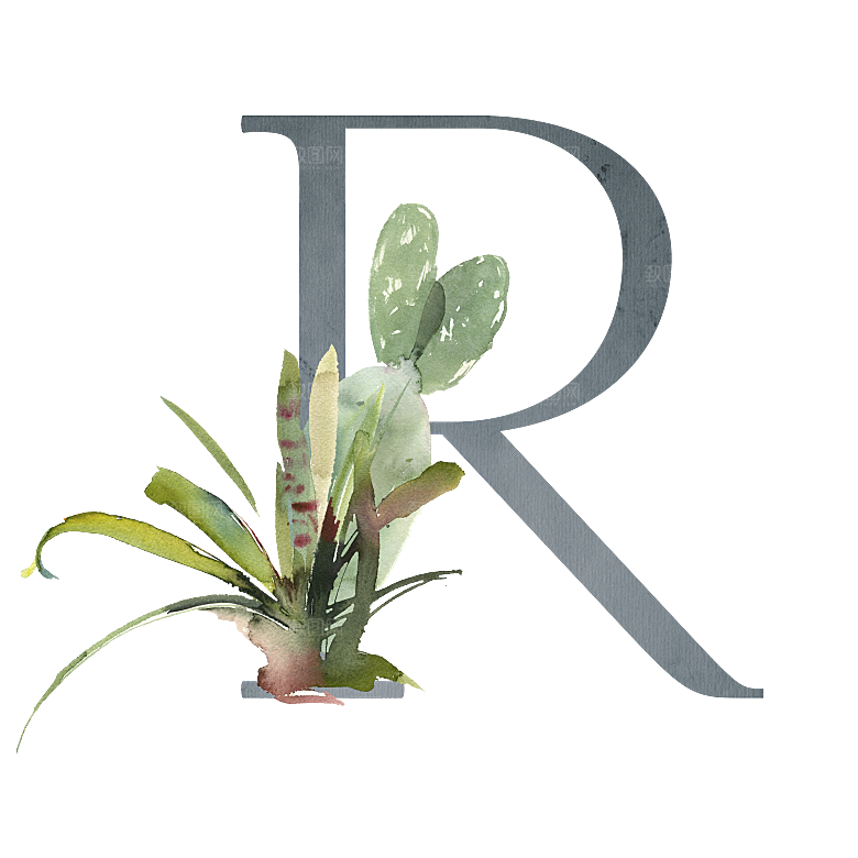 数字仙人掌花卉植物设计素材