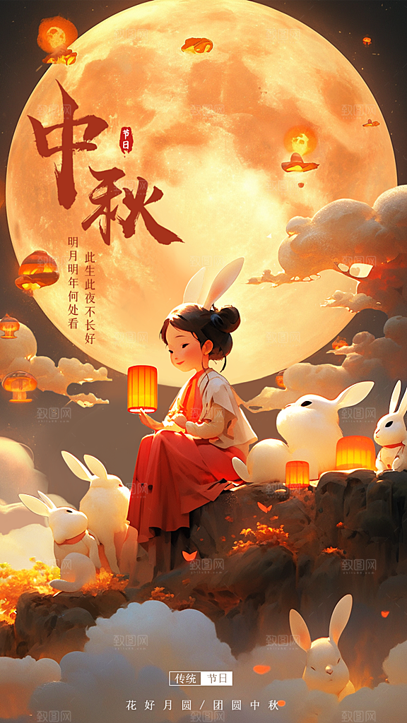 高端中秋节活动宣传海报