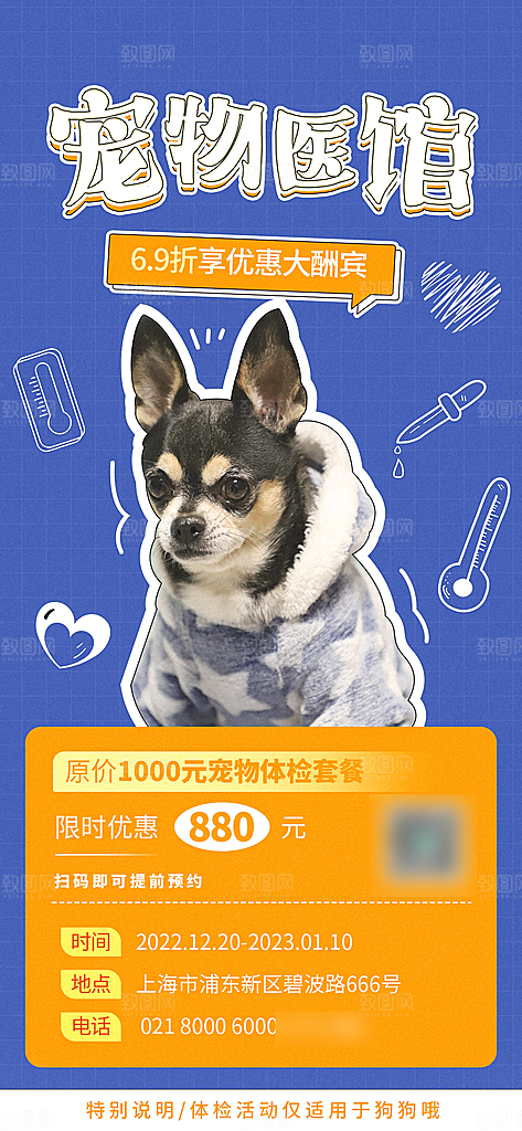 宠物店宠物美容手机海报