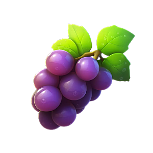 葡萄3D水果图标元素