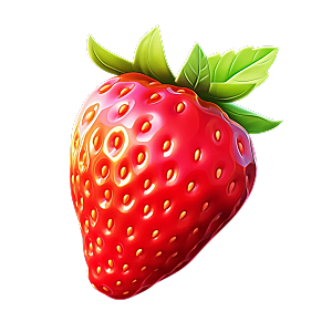 草莓3D水果图标元素