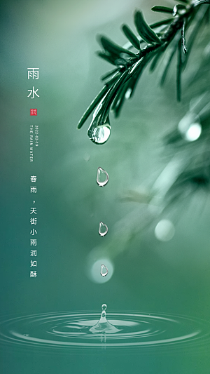 雨水春季节气宣传海报设计广告