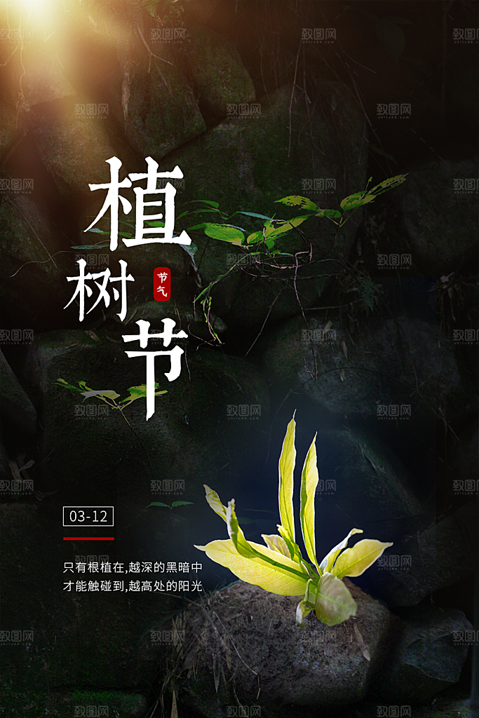 312植树节节日简约大气海报