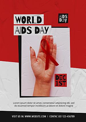 世界艾滋病日宣传海报模板