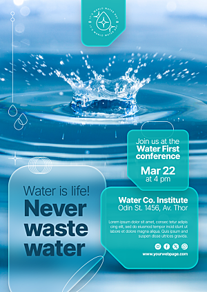 世界水日保护水资源PS宣传单