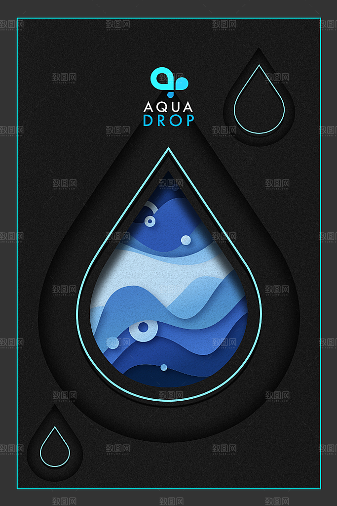 世界水日主题商务卡片模板