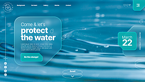 世界水日主题网站界面PSD素材