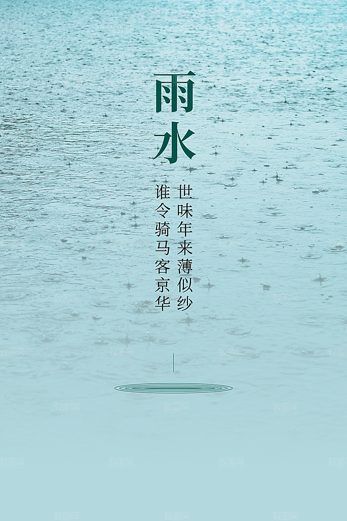 二十四节气雨水海报展板