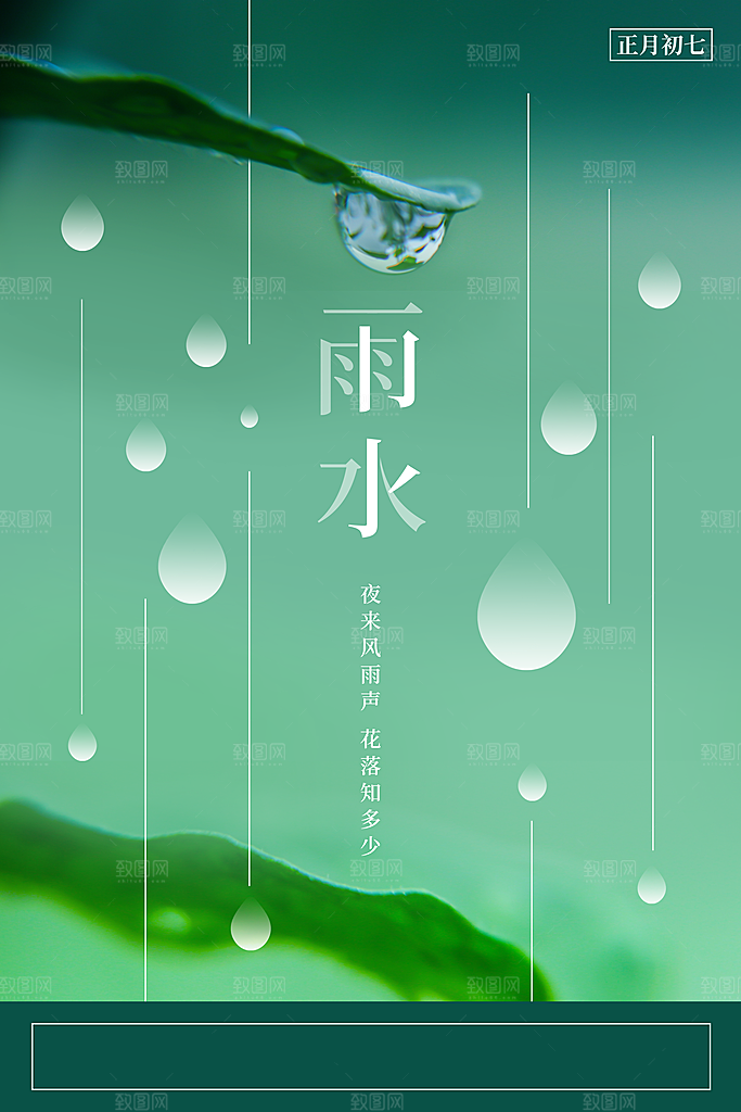 二十四节气雨水海报展板