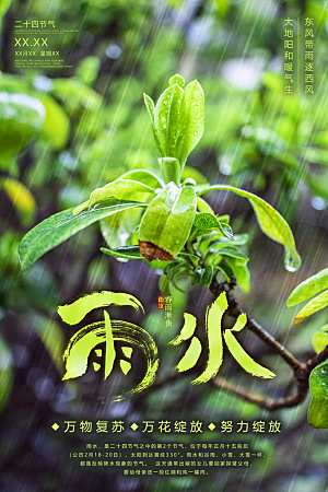 二十四节气雨水宣传海报设计