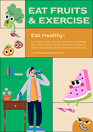 健身健康宣传插画
