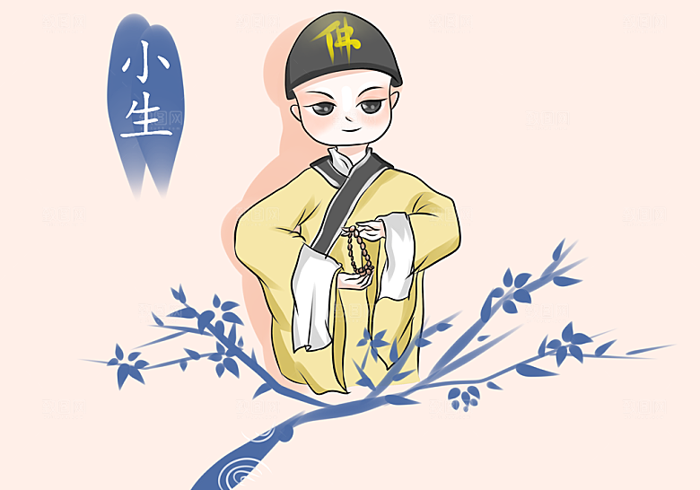 中国风国潮国粹戏曲人物脸谱插画