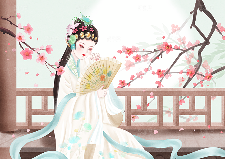 中国风国潮国粹戏曲人物脸谱插画