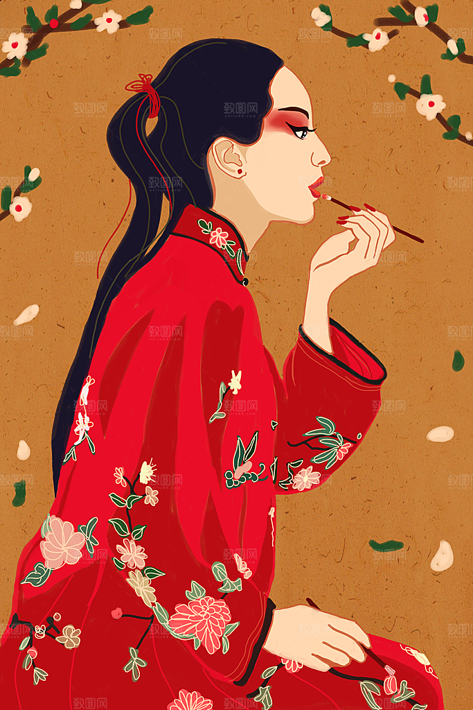 中国风国潮国粹戏曲人物脸谱插画