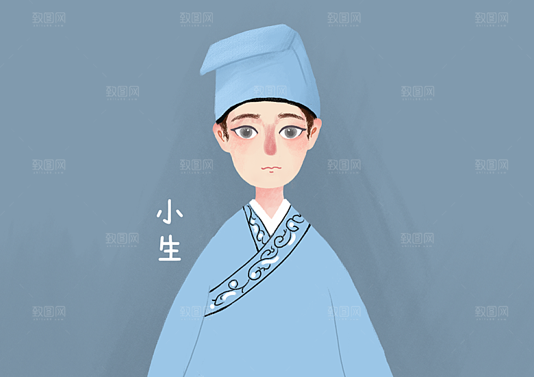 中国风国潮国粹戏曲人物脸谱插画