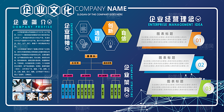 企业文化形象墙宣传栏喷绘模版