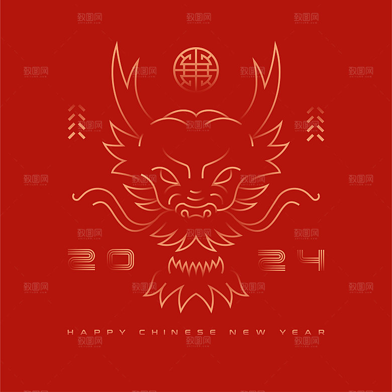 2024龙年插画海报设计