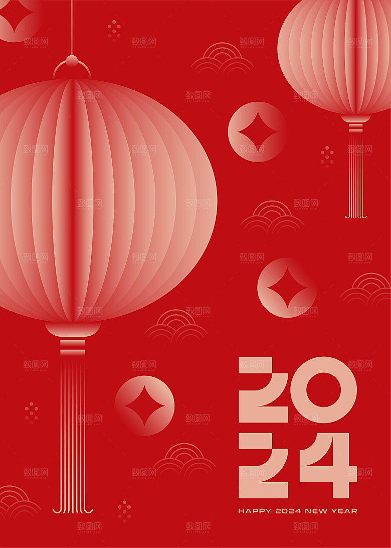 2024龙年插画海报设计