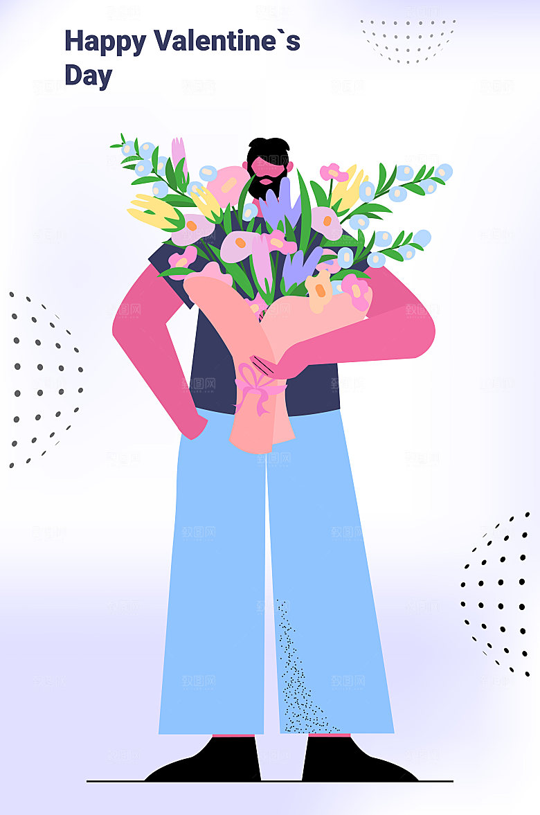 情人节插画设计素材